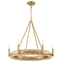 Люстра подвесная Beryl WE587.06.503 Wertmark без плафона на 6 ламп, основание бронзовое в стиле кантри классический Люстра подвесная Beryl WE587.06.503 Wertmark без плафона на 6 ламп, основание бронзовое в стиле кантри классический